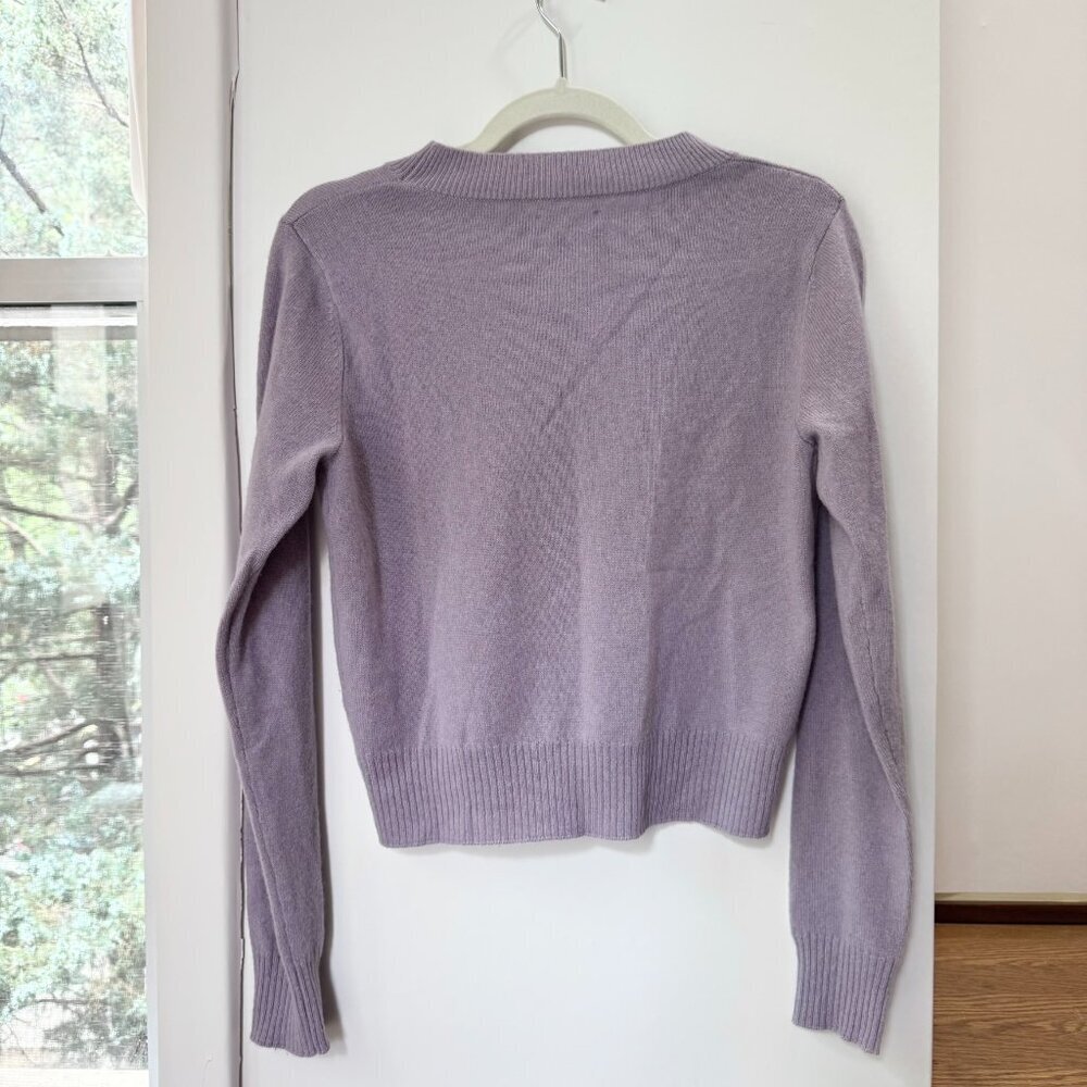 Reformation Dana Cashmere Crew Sweater Purple Small - Picture 10 of 13
